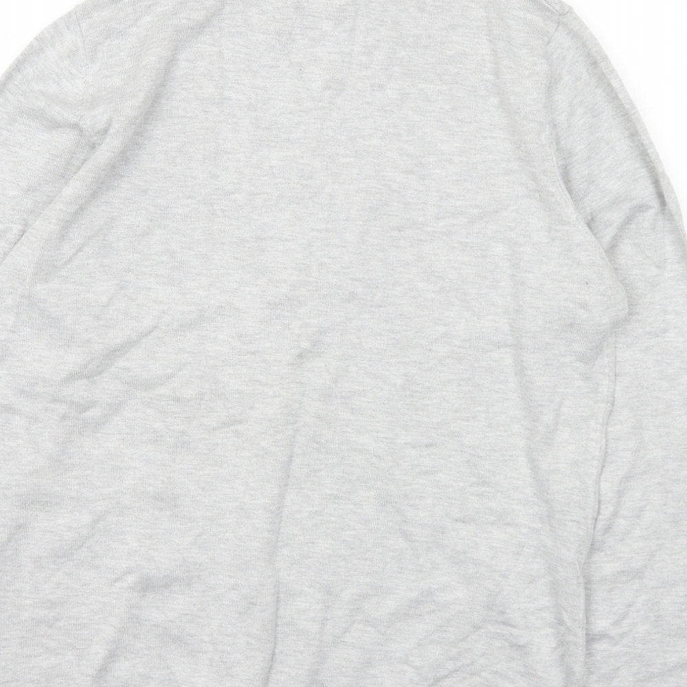 Pull&Bear Mens Grey Roll Neck Viscose Pullover Jumper Size M