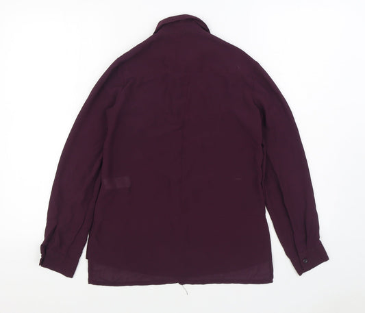 Womens UK Size 8 New Look Purple Basic Button-Up