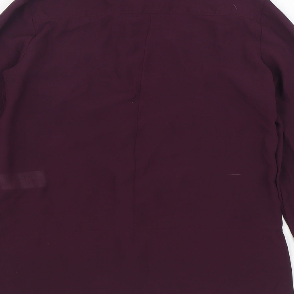Womens UK Size 8 New Look Purple Basic Button-Up