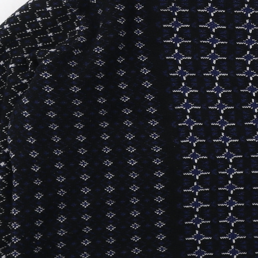 George Womens Blue Round Neck Geometric Acrylic Pullover Jumper Size 8