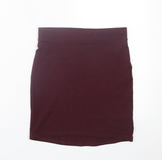 H&M Womens Purple Polyester A-Line Skirt Size XS
