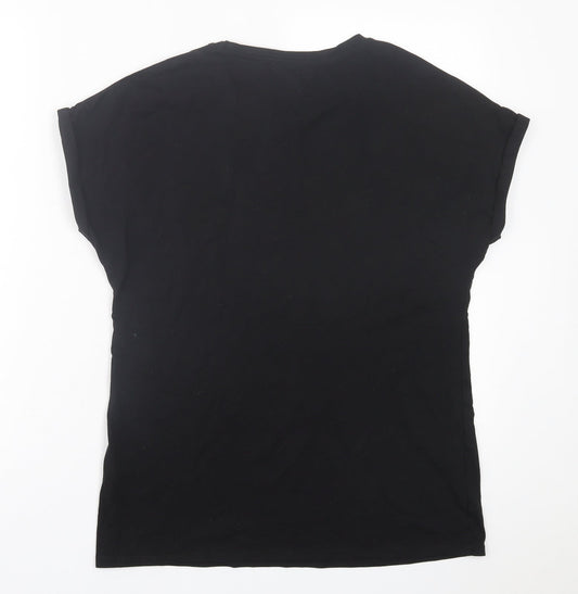 Papaya Womens Black Cotton Basic T-Shirt Size S Crew Neck - Team Bride