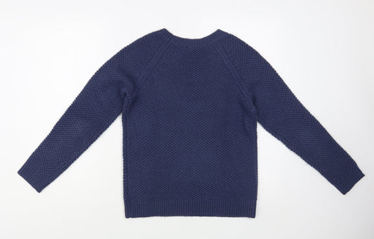 Gap Womens Blue Scoop Neck Acrylic Pullover Jumper Size M