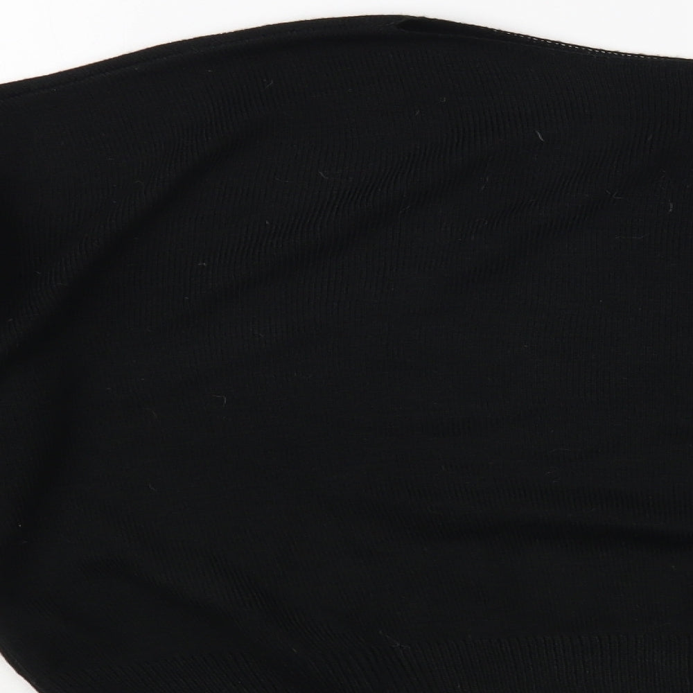 Boohoo Womens Black Boat Neck Acrylic Pullover Jumper Size M