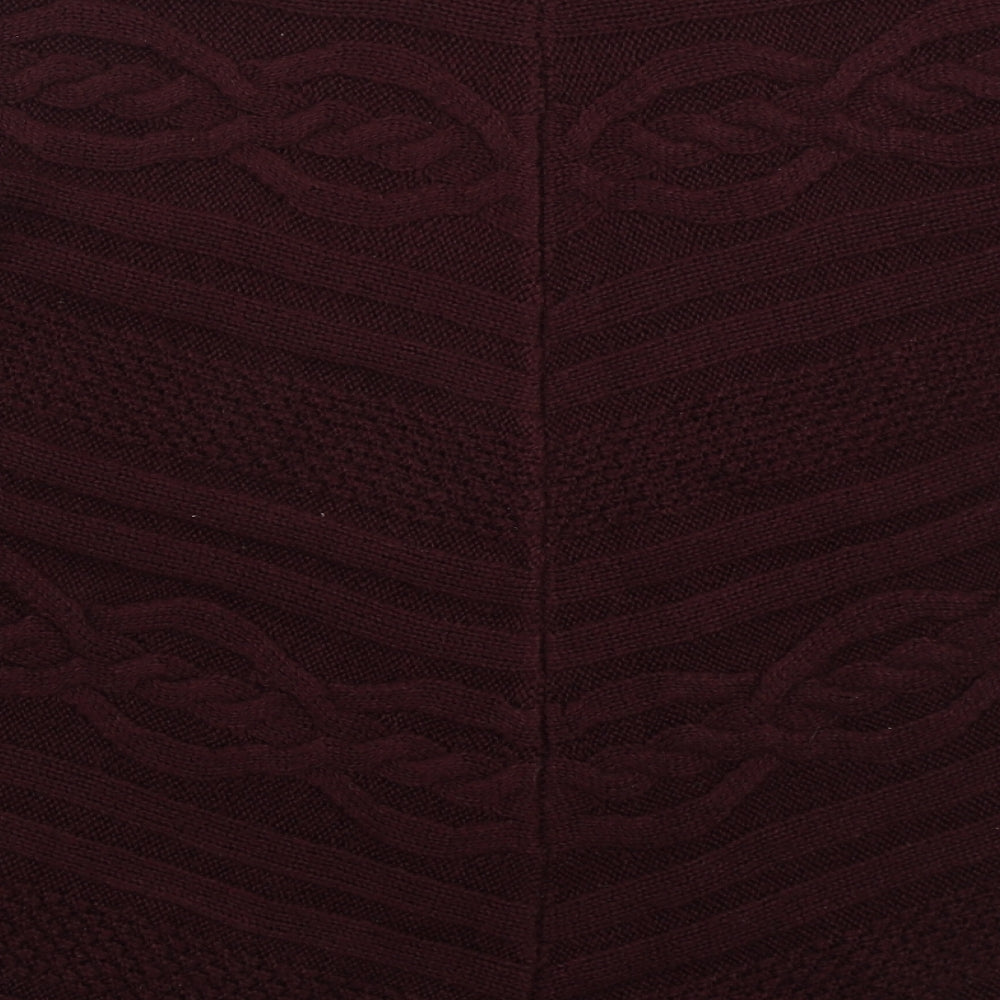 George Womens Red Crew Neck Acrylic Pullover Jumper Size 10 - Burgundy