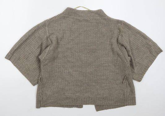 George Womens Brown V-Neck Acrylic Cardigan Jumper Size 12