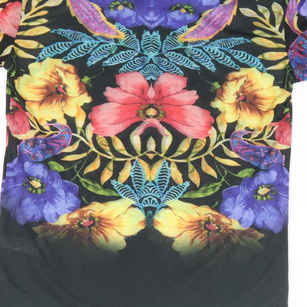 Womens UK Size 6 Topshop Multicoloured Jersey T-Shirt