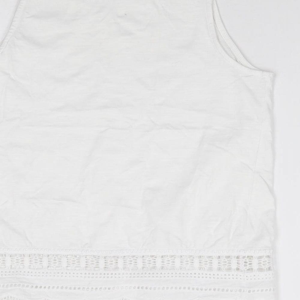 Womens UK Size 8 New Look Ivory Jersey T-Shirt