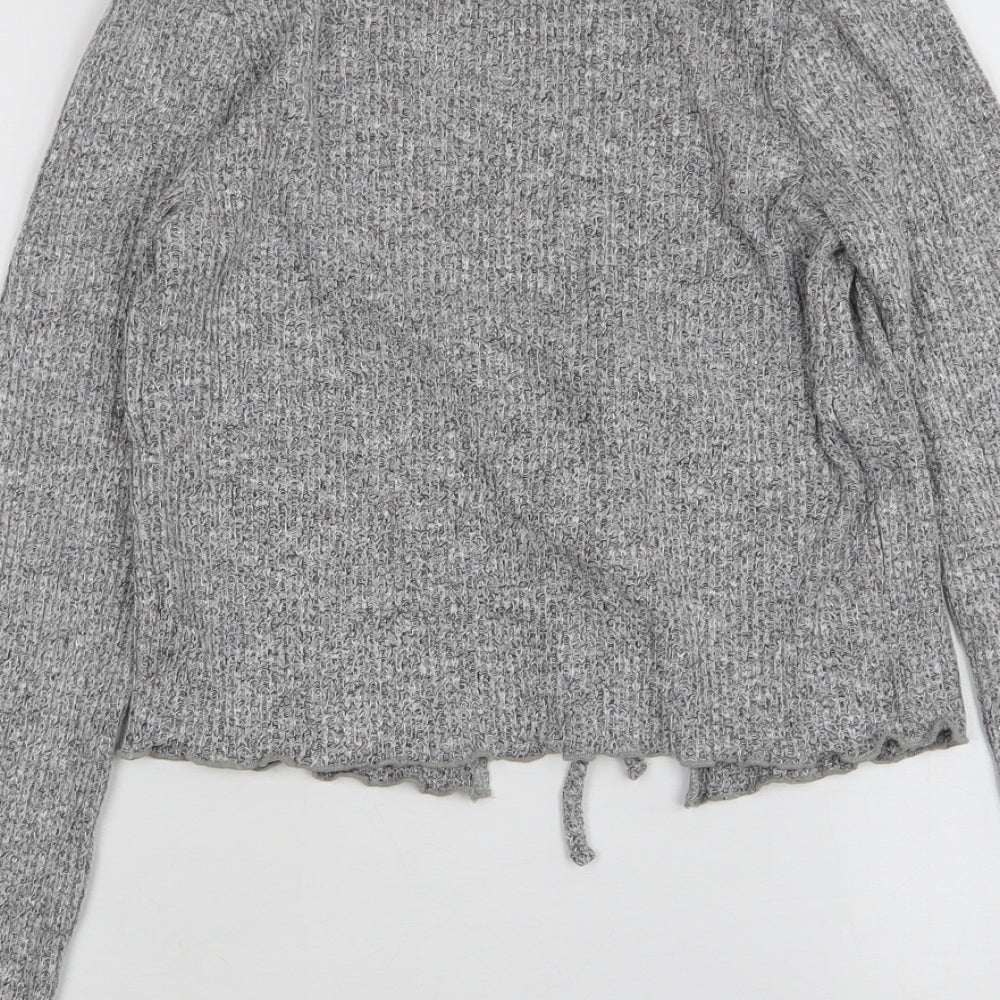 Garage Womens Grey Round Neck Rayon Cardigan Jumper Size S