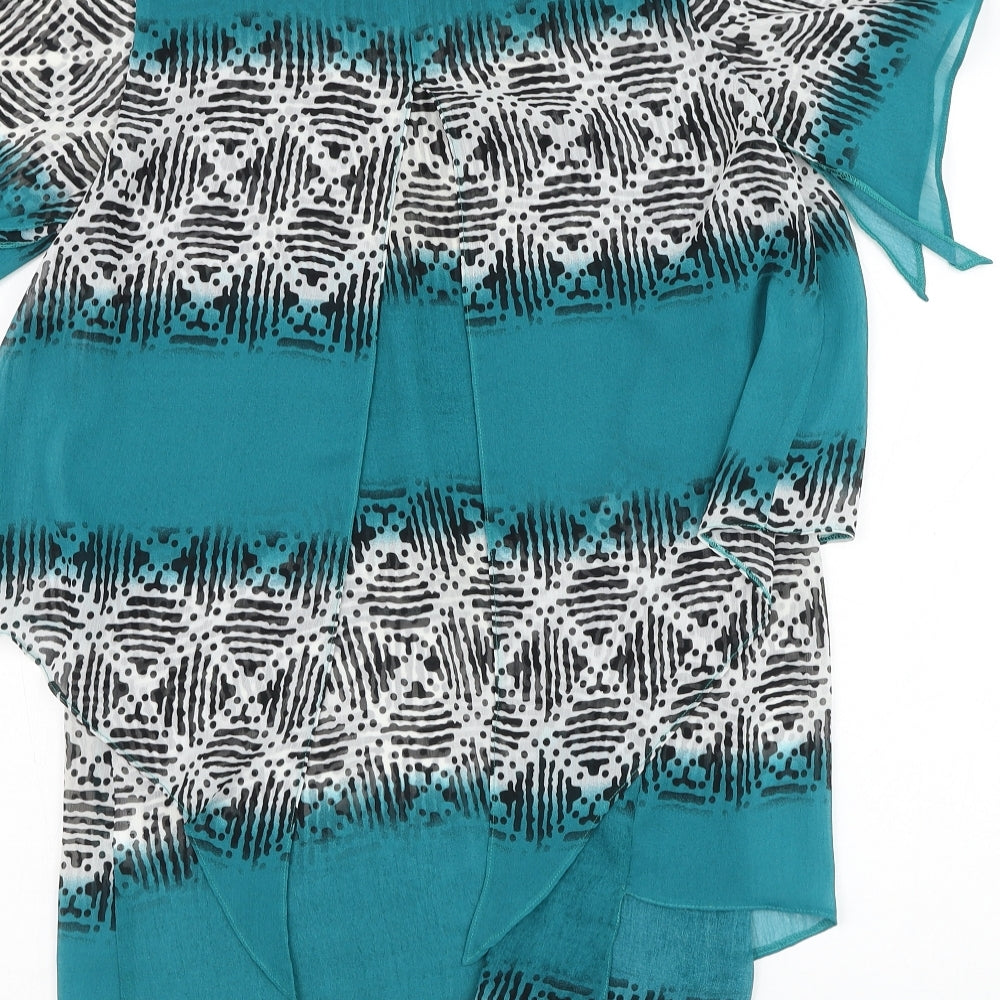 Gerard Womens Geometric Polyester Basic Blouse Size 14 Round Neck