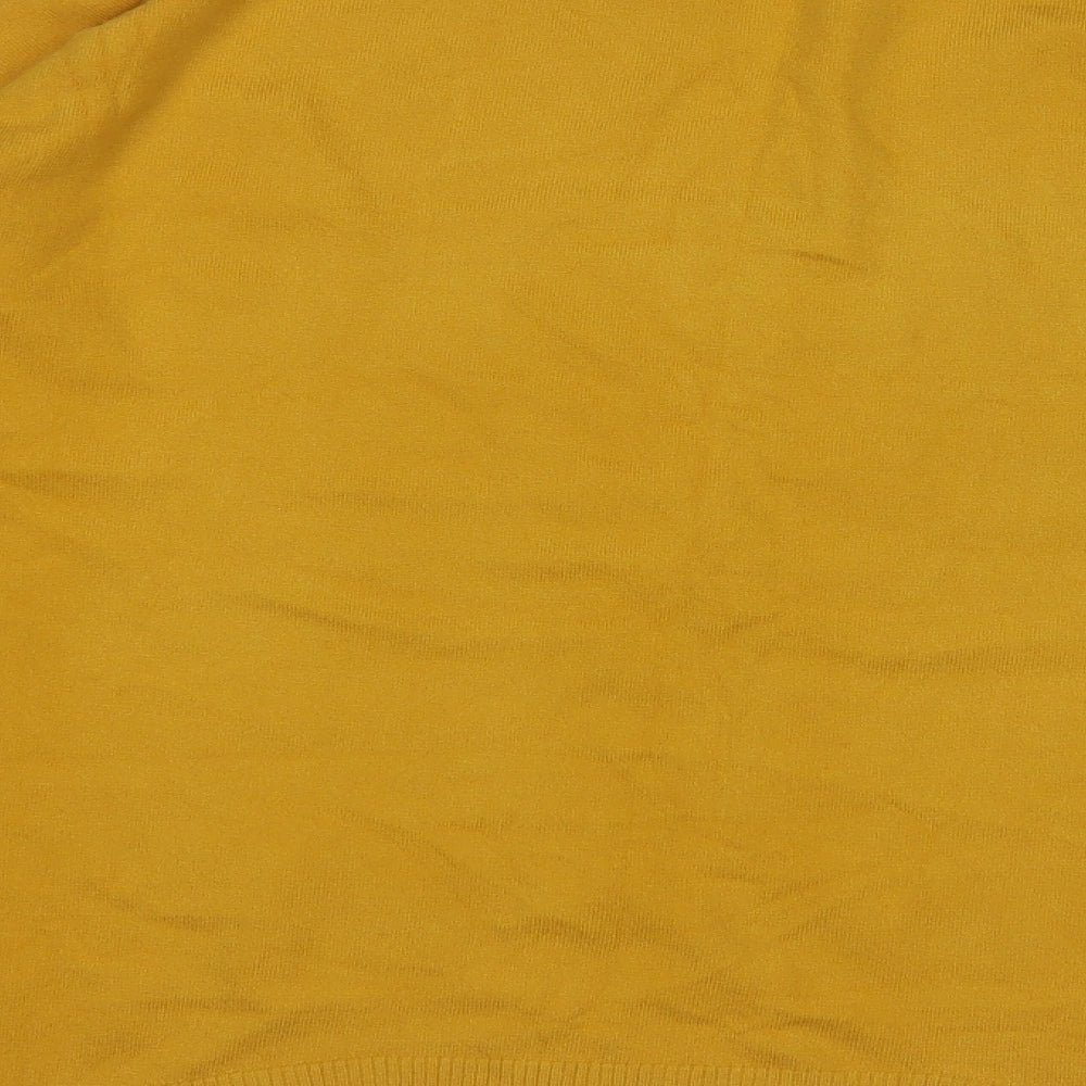 sovogue Womens Yellow Round Neck Acrylic Pullover Jumper Size M - Butterflies