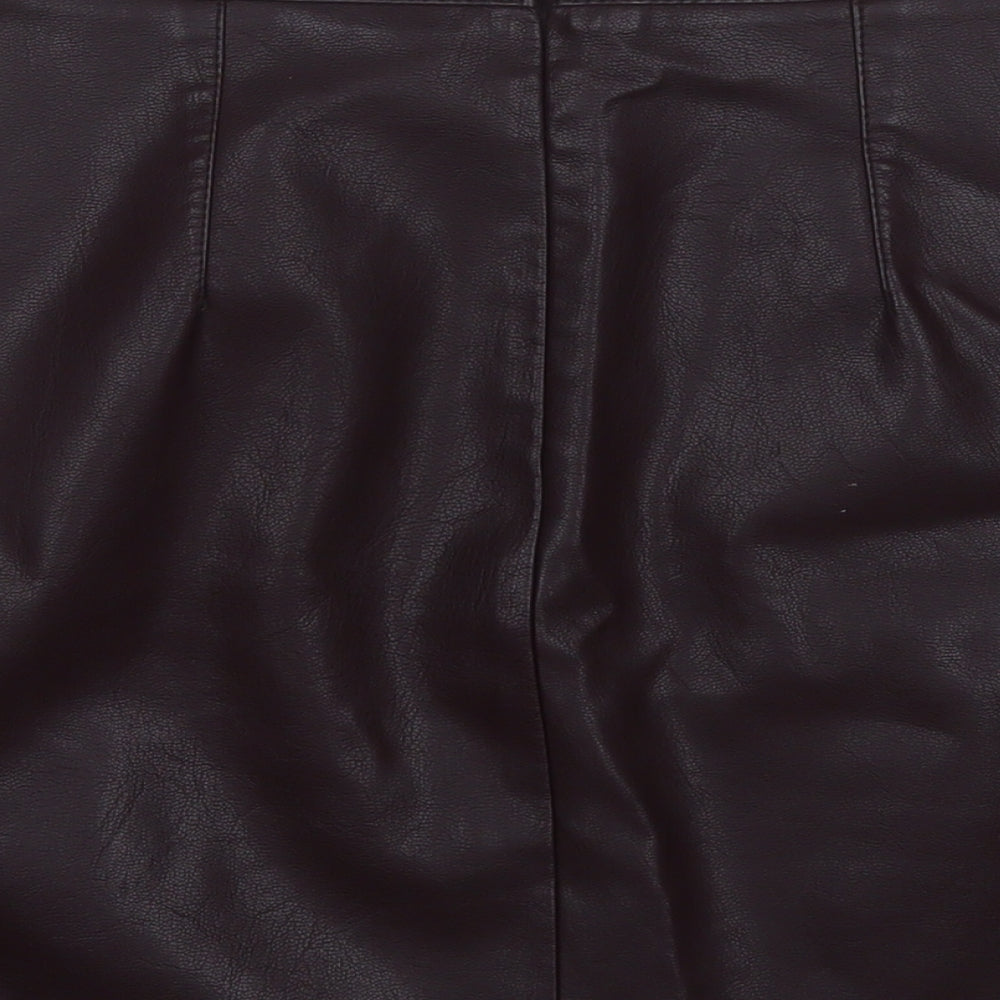 New Look Womens Purple Polyurethane A-Line Skirt Size 8