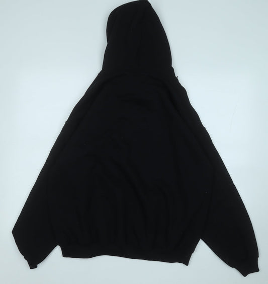 Gildan Womens Black Polyester Pullover Hoodie Size L