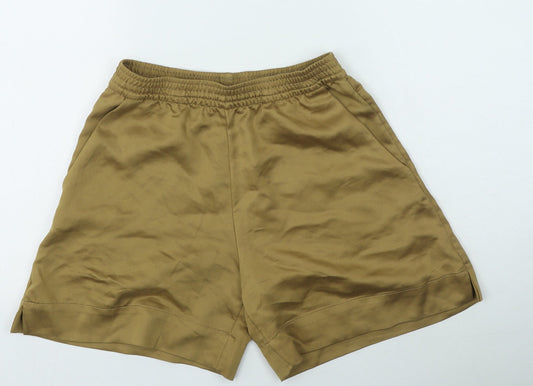 H&M Womens Gold Lyocell Sweat Shorts Size 24 in L6 in Regular