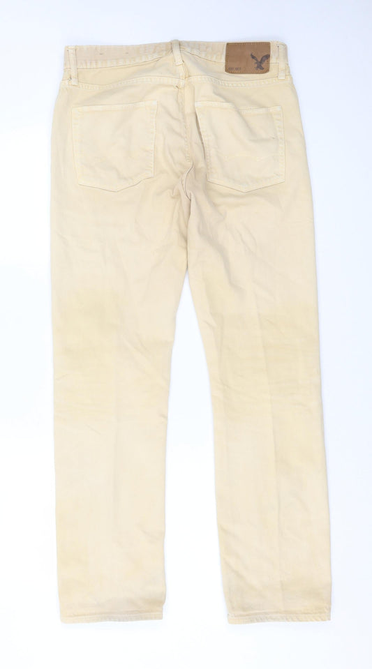 Womens UK Size 30 American Eagle Outfitters Regular Fit Straight Beige Jeans