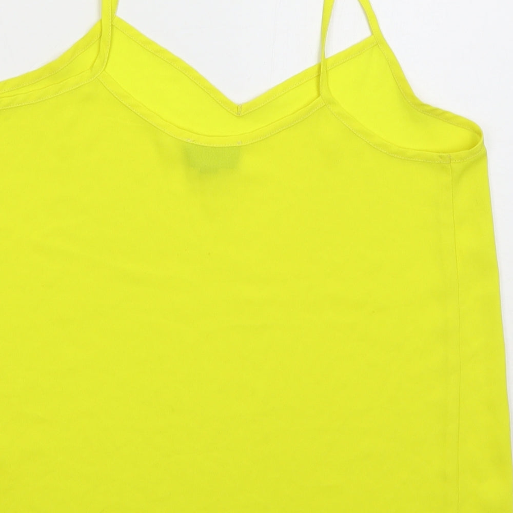 Womens UK Size 8 Topshop Yellow Basic Tank