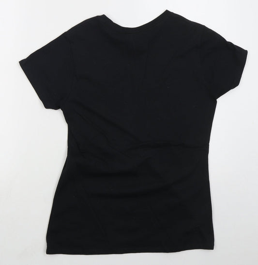 Womens UK Size M Port & Company Black Basic T-Shirt