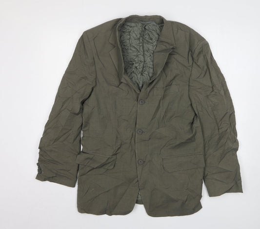 Armando Mens Green Polyester Jacket Suit Jacket Size 38