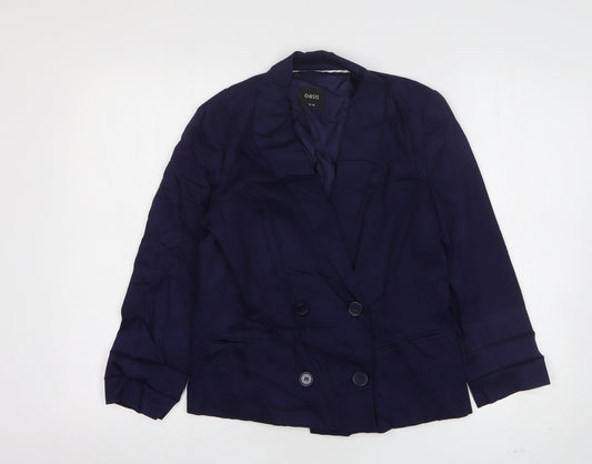 Womens UK Size 10 Oasis Regular Blue Suit Jacket