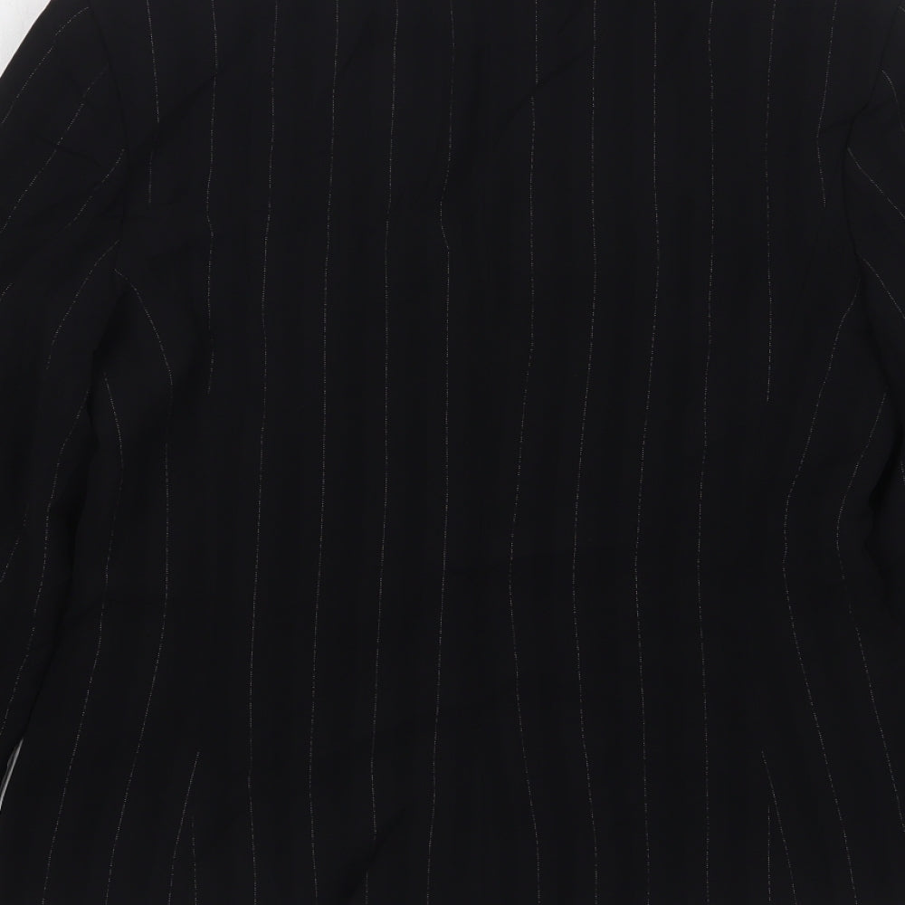 Wallis Womens Black Striped Polyester Jacket Suit Jacket Size 12