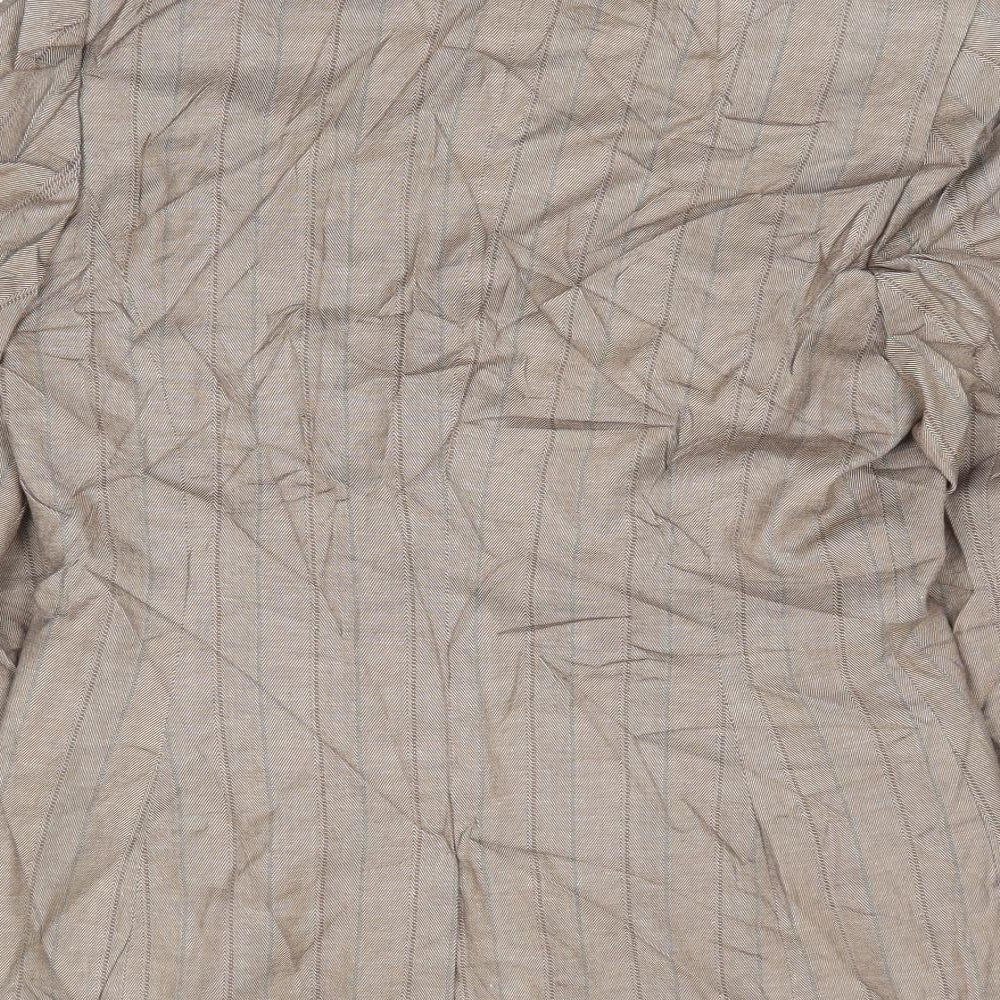 NEXT Womens Beige Striped Polyester Jacket Suit Jacket Size 10