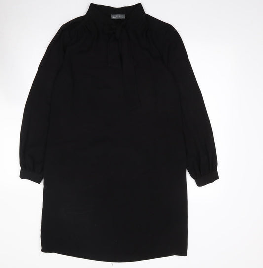 Papaya Womens Black Polyester Shift Size 8 V-Neck Pullover