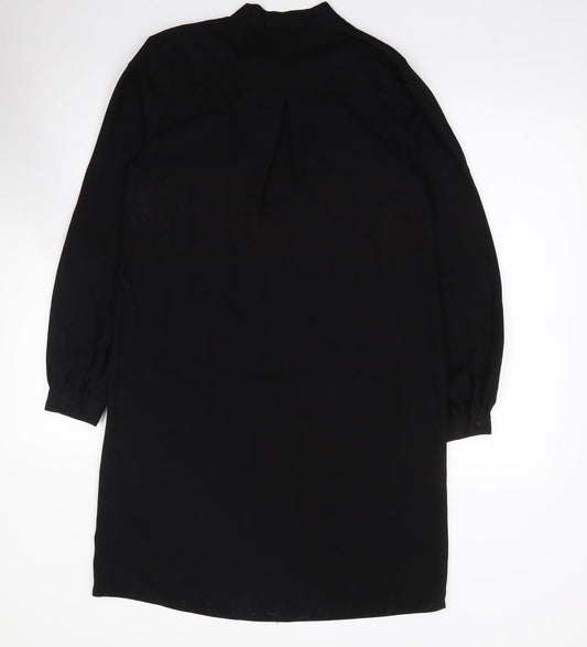 Papaya Womens Black Polyester Shift Size 8 V-Neck Pullover