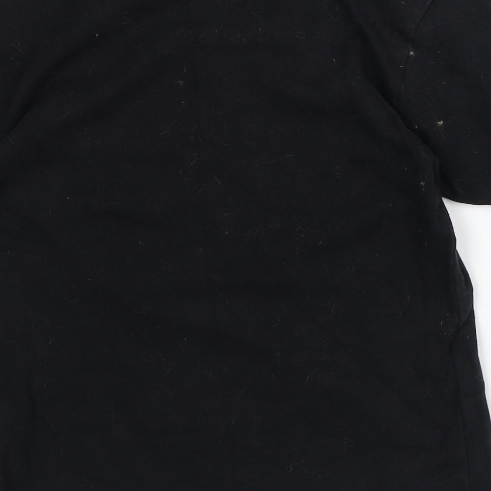 Ultratex Womens Black 100% Cotton Basic T-Shirt Size S Round Neck