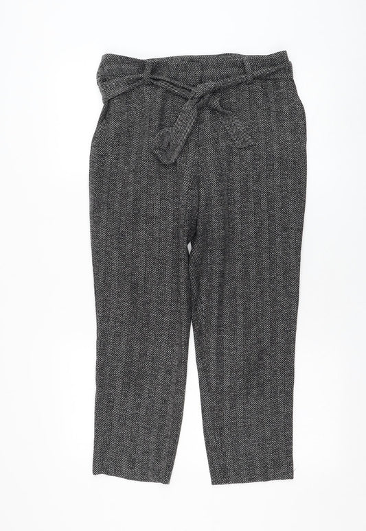 Womens UK Size 10 Dorothy Perkins Regular Fit Cropped Grey Trousers