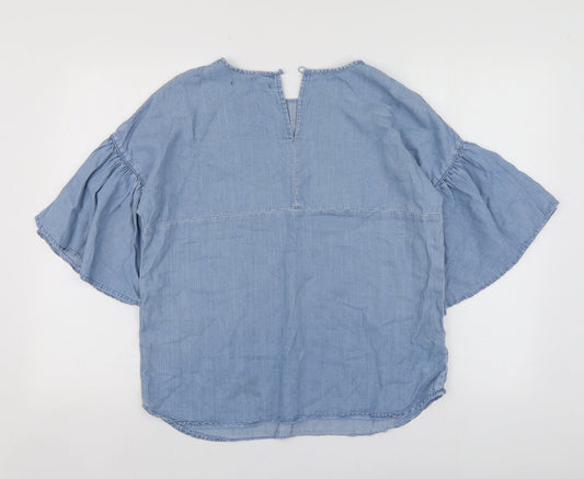 Womens UK Size 10 By Very Blue Basic Blouse