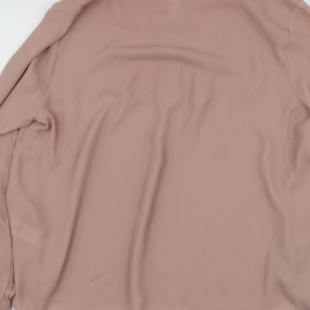 Primark Womens Pink Polyester Basic Blouse Size 10 V-Neck