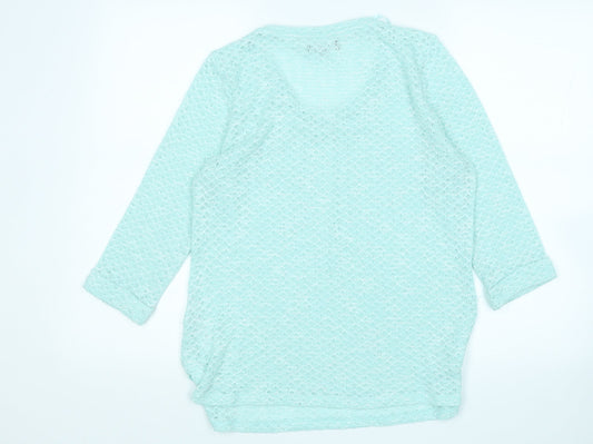 New Look Womens Blue Round Neck Polyester Pullover Jumper Size 14