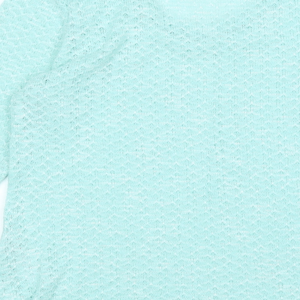 New Look Womens Blue Round Neck Polyester Pullover Jumper Size 14