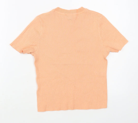 Womens UK Size S H&M Pink Basic T-Shirt