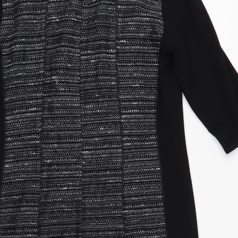 Gerry Weber Womens Black Viscose Shift Size 12 Boat Neck Zip
