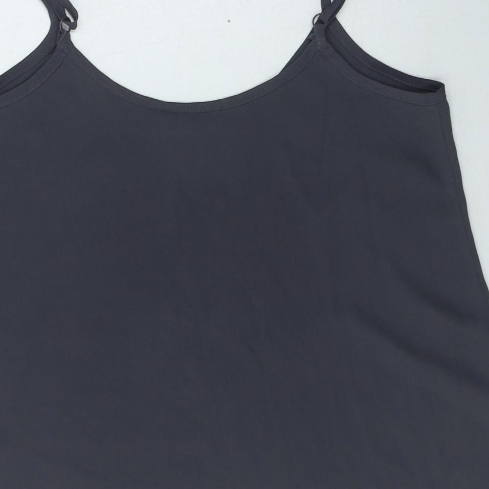 F&F Womens Grey Polyester Camisole Tank Size 8 Scoop Neck