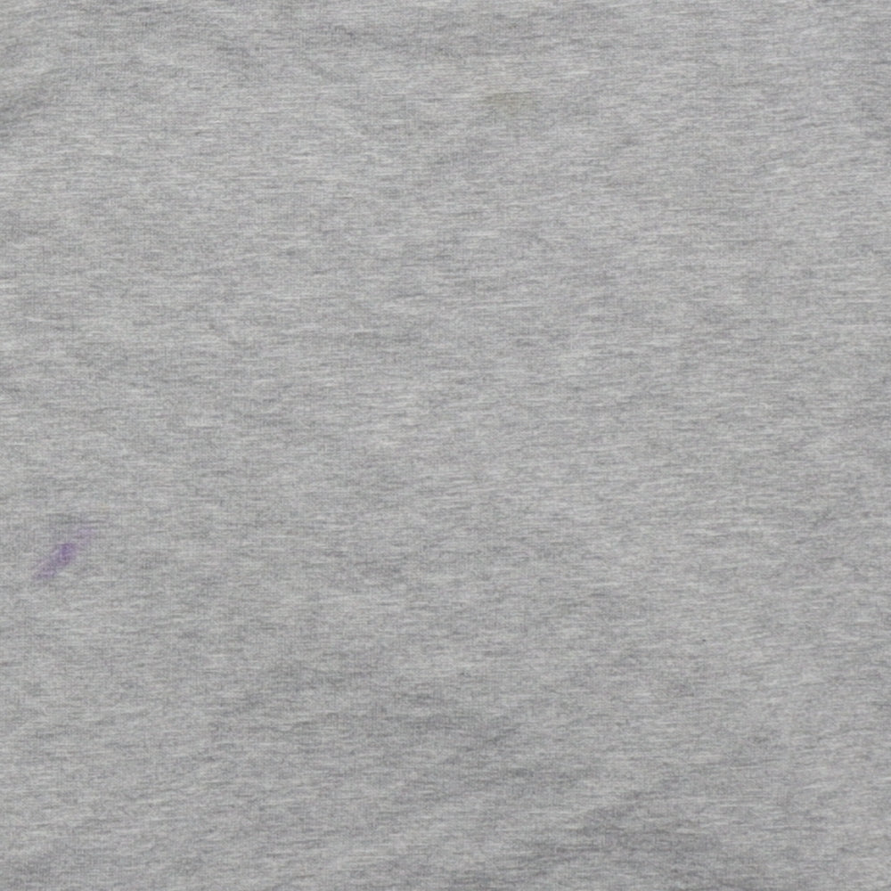 Denim Co Girls Grey Cotton Basic T-Shirt Size 10-11 Years Crew Neck Pullover - No Bad Vibes