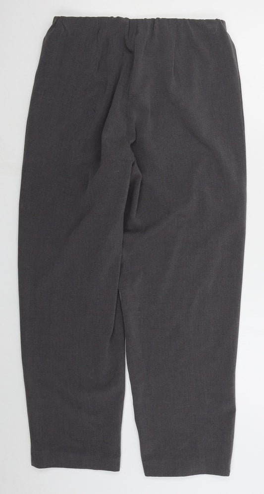 Classics Womens Grey Polyester Trousers Size 14 L27 in Regular