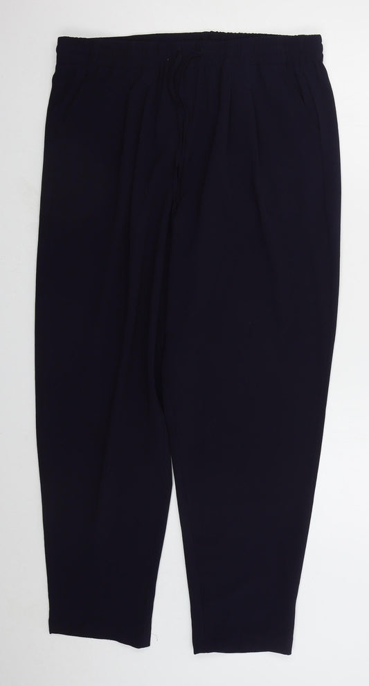 Womens UK Size 16 Classic Regular Fit Blue Trousers