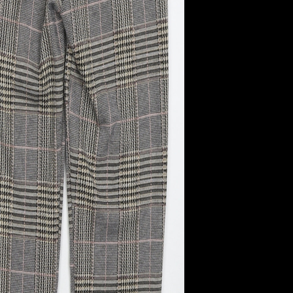 Primarl Womens Beige Check Polyester Trousers Size 4 L25 in Regular