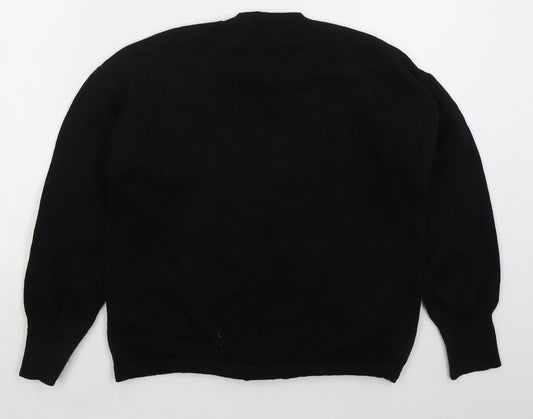 Primark Womens Black Crew Neck Viscose Pullover Jumper Size 12