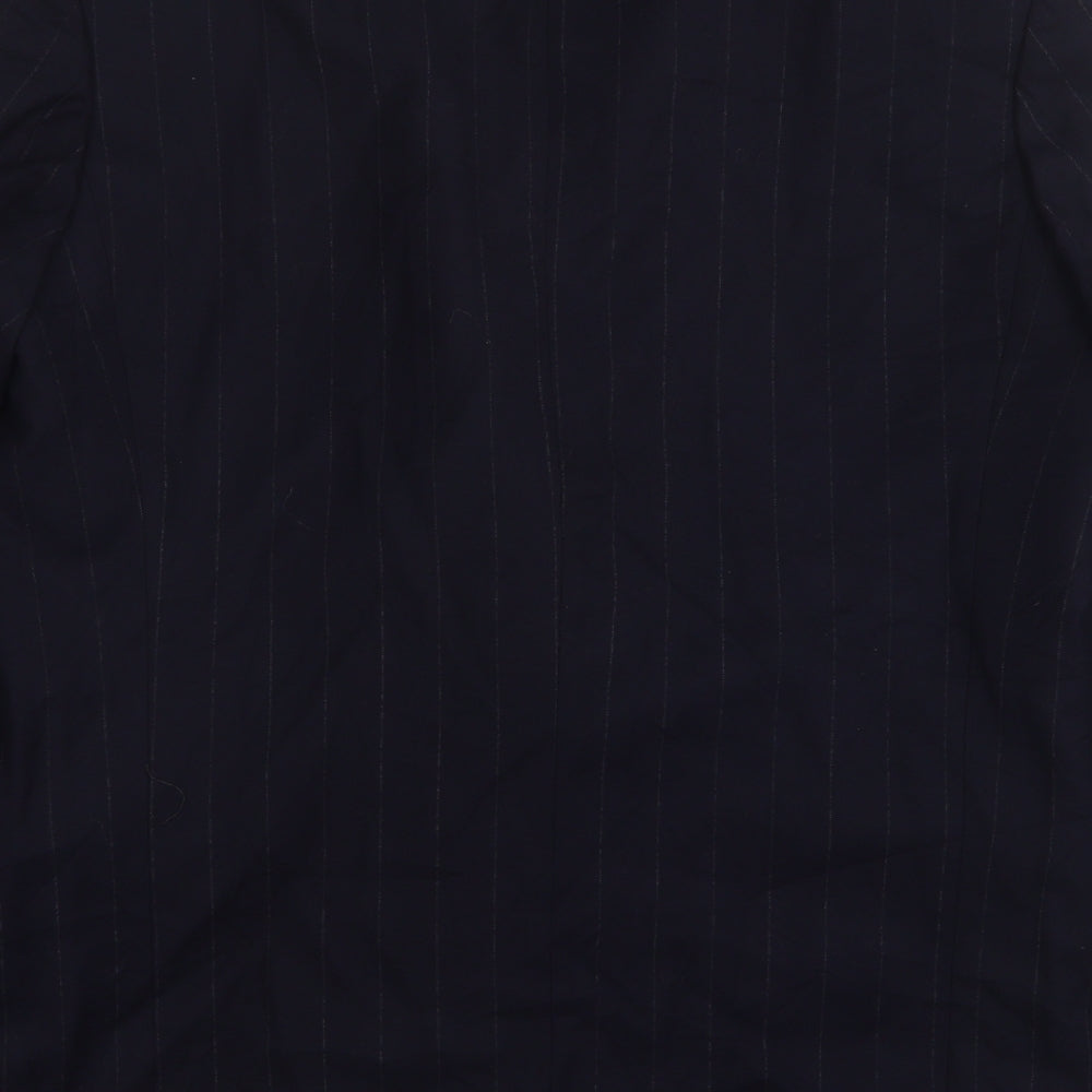 George Mens Blue Striped Polyester Jacket Suit Jacket Size 42