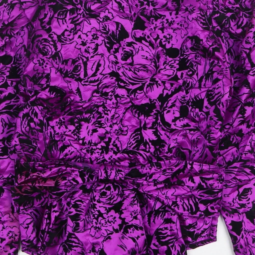 Dorothy Perkins Womens Purple Floral Polyester Jacket Blazer Size 10