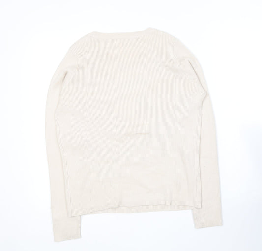 Primark Womens Beige Round Neck Viscose Pullover Jumper Size 18