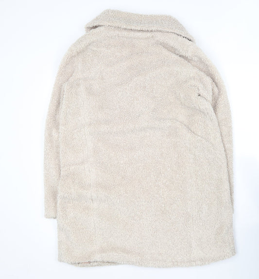 Oasis Womens Beige Overcoat Coat Size M