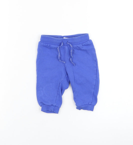 H&M Boys Blue Cotton Jogger Trousers Size 3-6 Months Pullover