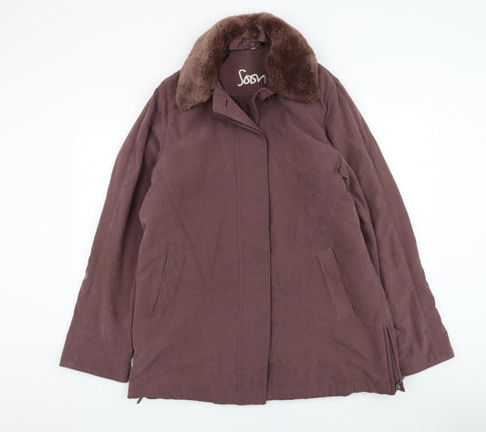 Womens UK Size 14 Soon Purple Overcoat