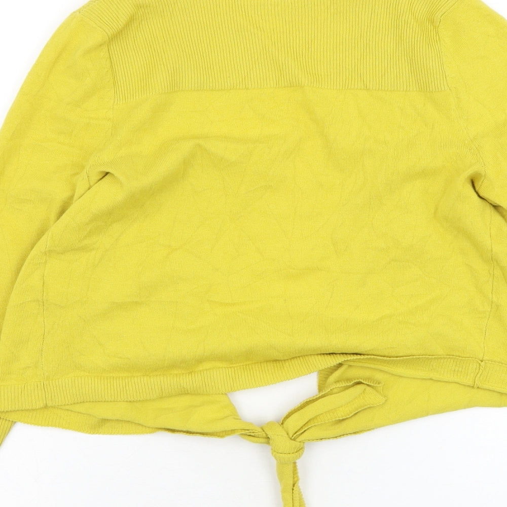 Womens UK Size S Wallis Yellow Cardigan Jumper