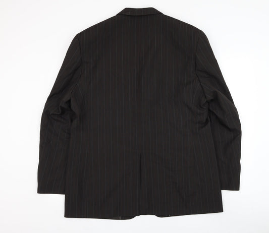 F&F Mens Brown Striped Polyester Jacket Suit Jacket Size 46