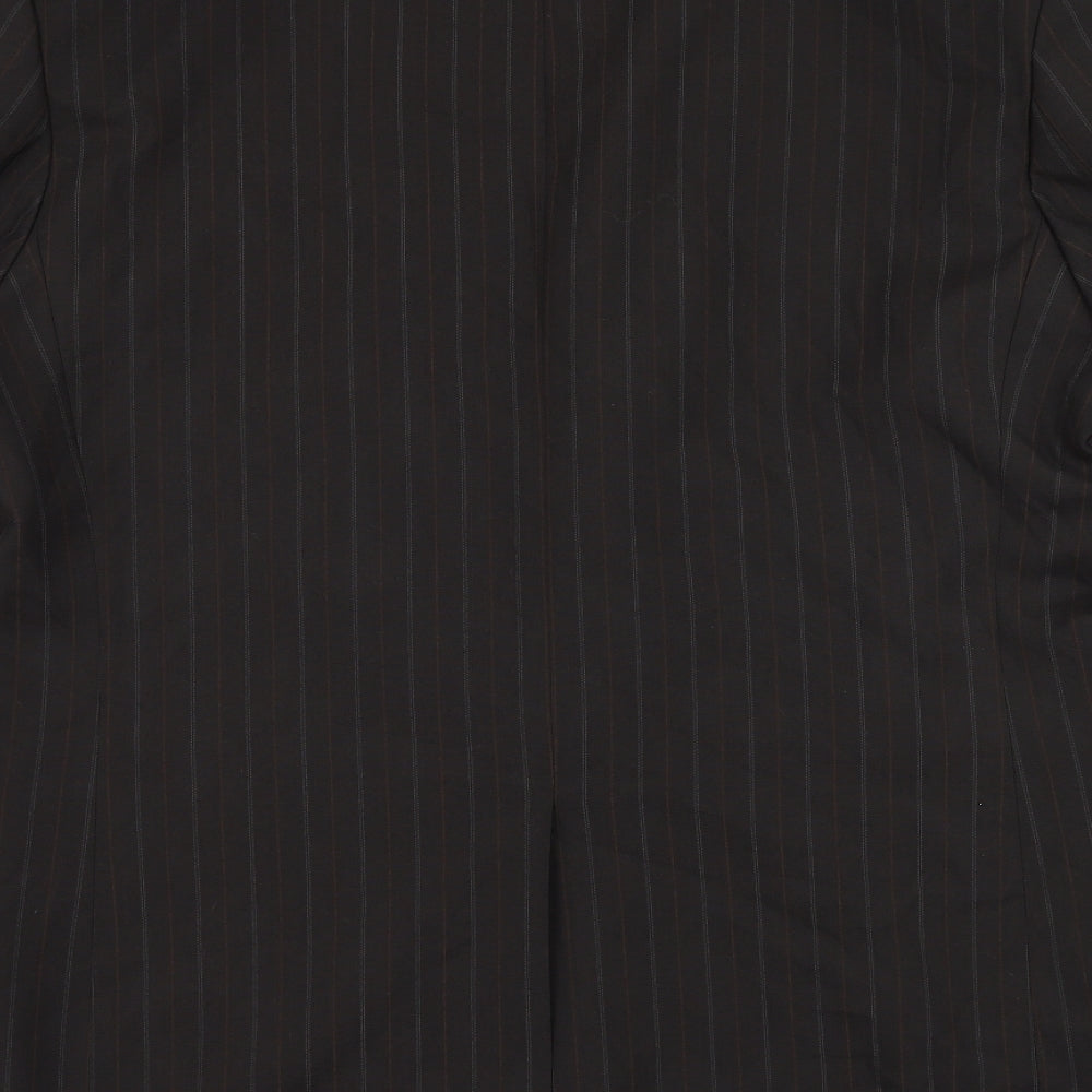F&F Mens Brown Striped Polyester Jacket Suit Jacket Size 46